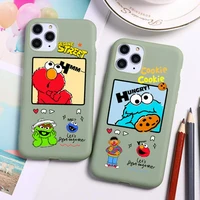 sesame street couple phone case for iphone 13 12 11 pro max mini xs 8 7 6 6s plus x se 2020 xr candy green silicone cover