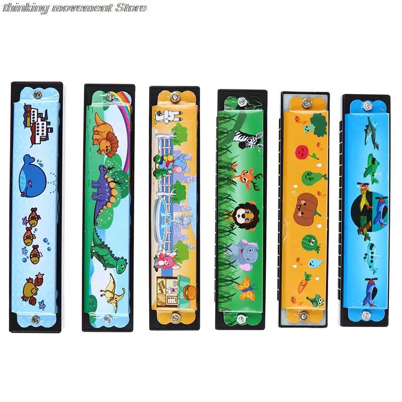 

16 Holes Cute Harmonica Musical instrument Montessori Educational Toys Cartoon Pattern Kids Wind Instrument Children Gift Kids