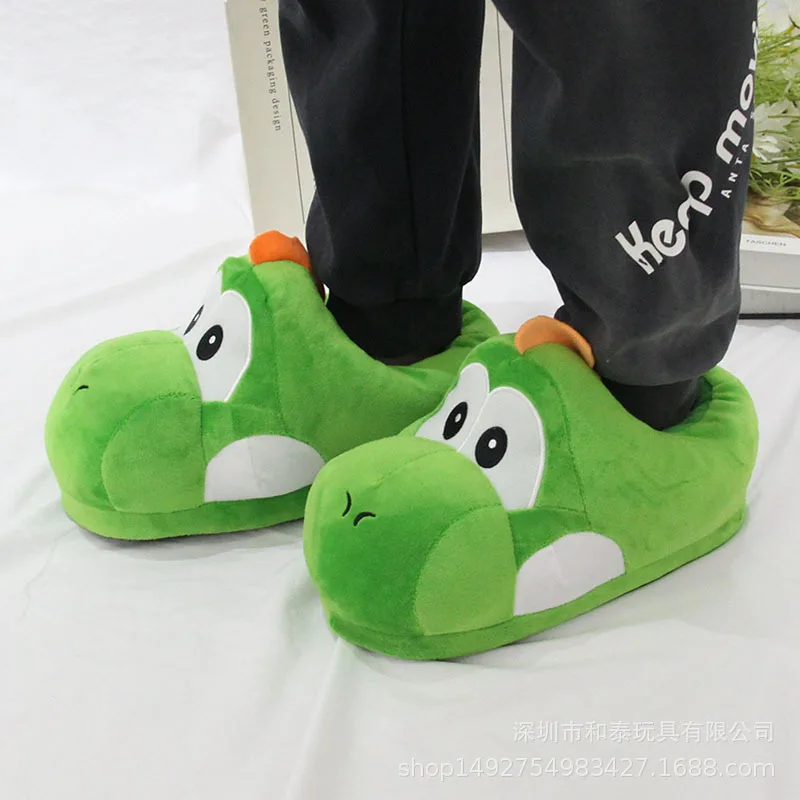 Плюшевые тапочки с динозавром в стиле аниме Марио Йоши теплая хлопковая обувь