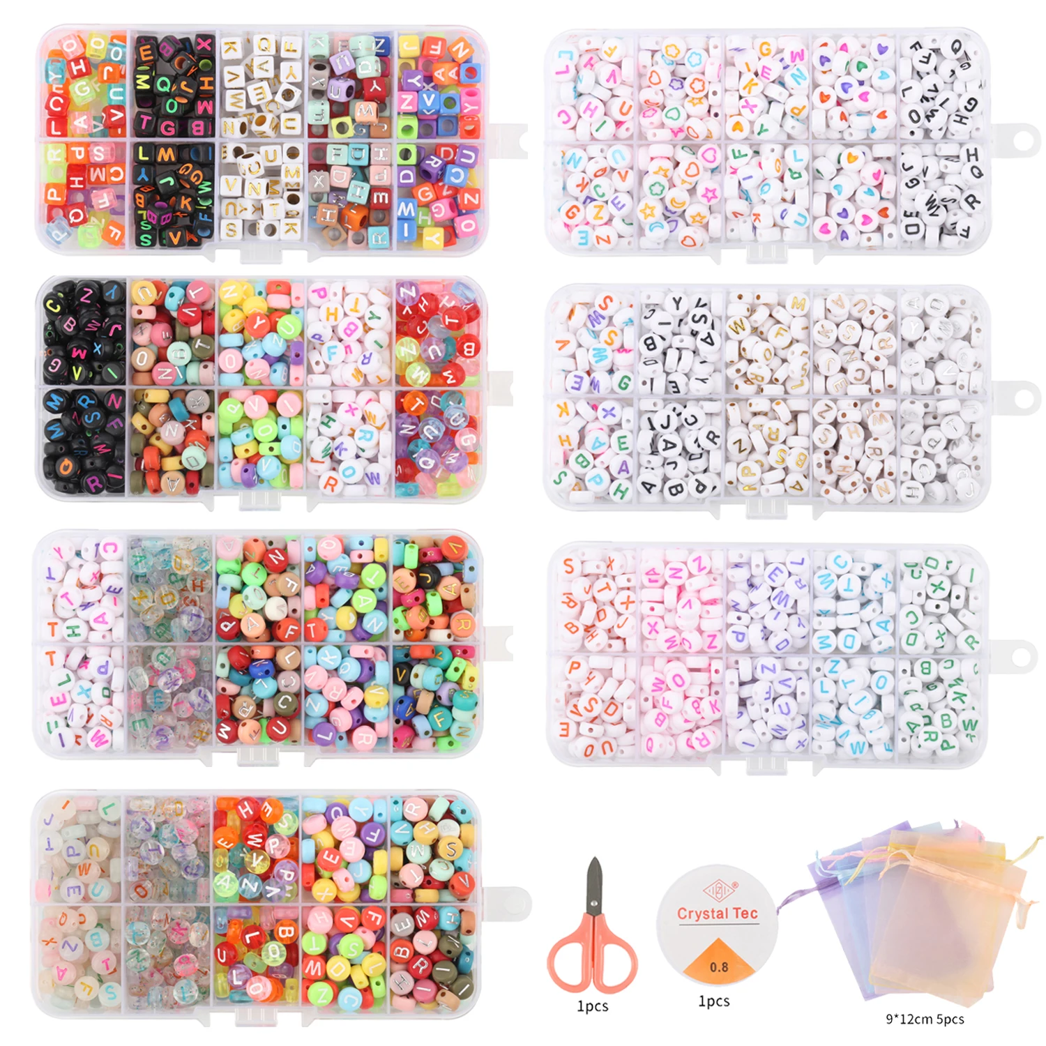 

Смешанные акриловые бусины буква набор плоских круглых бриллиантовых бусин алфавита для детей браслет ожерелье Diy Ювелирные наборы