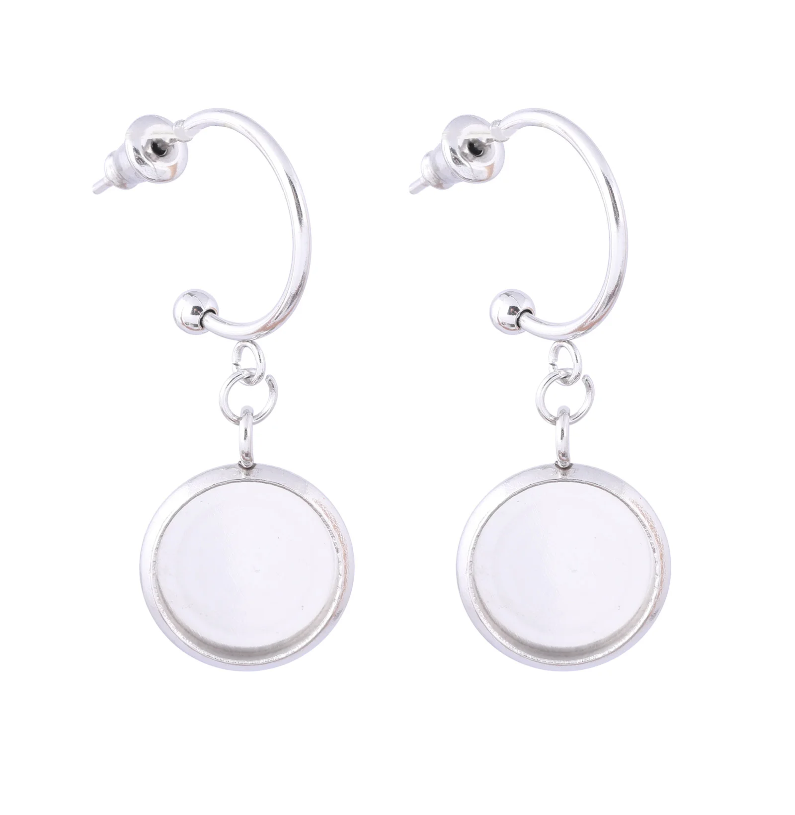 

Висячие Подвески из нержавеющей стали для сережек и ювелирных изделий «сделай сам», подносы для установки кабошонов, 12 мм, 16 мм, 10 шт.