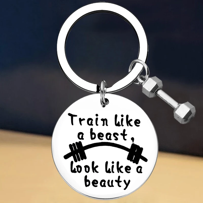 

New Workout Gift Keychain Fitness Gift Key Rings Bodybuilder Gifts
