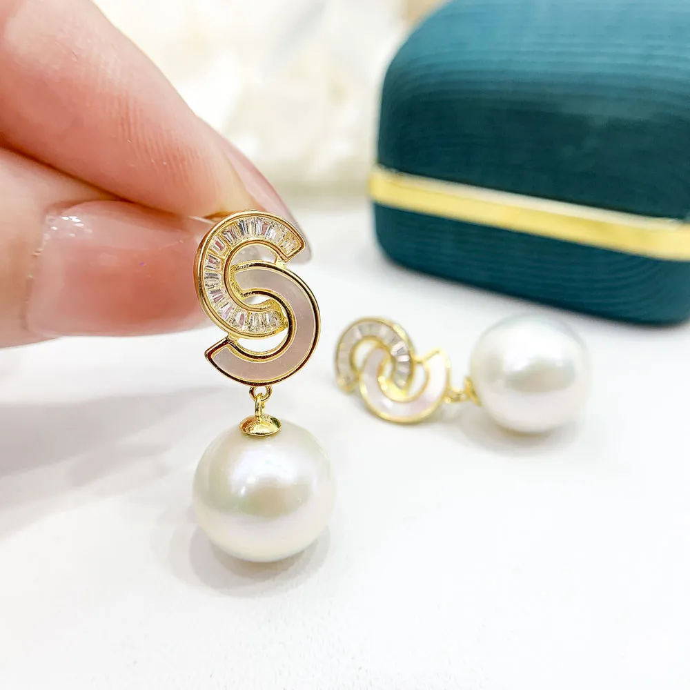 

DIY Pearl Earnail Accessories S925 Sterling Silver Jewelry Gold Earnail Female Empty Holder Fit 8-15mm Beads