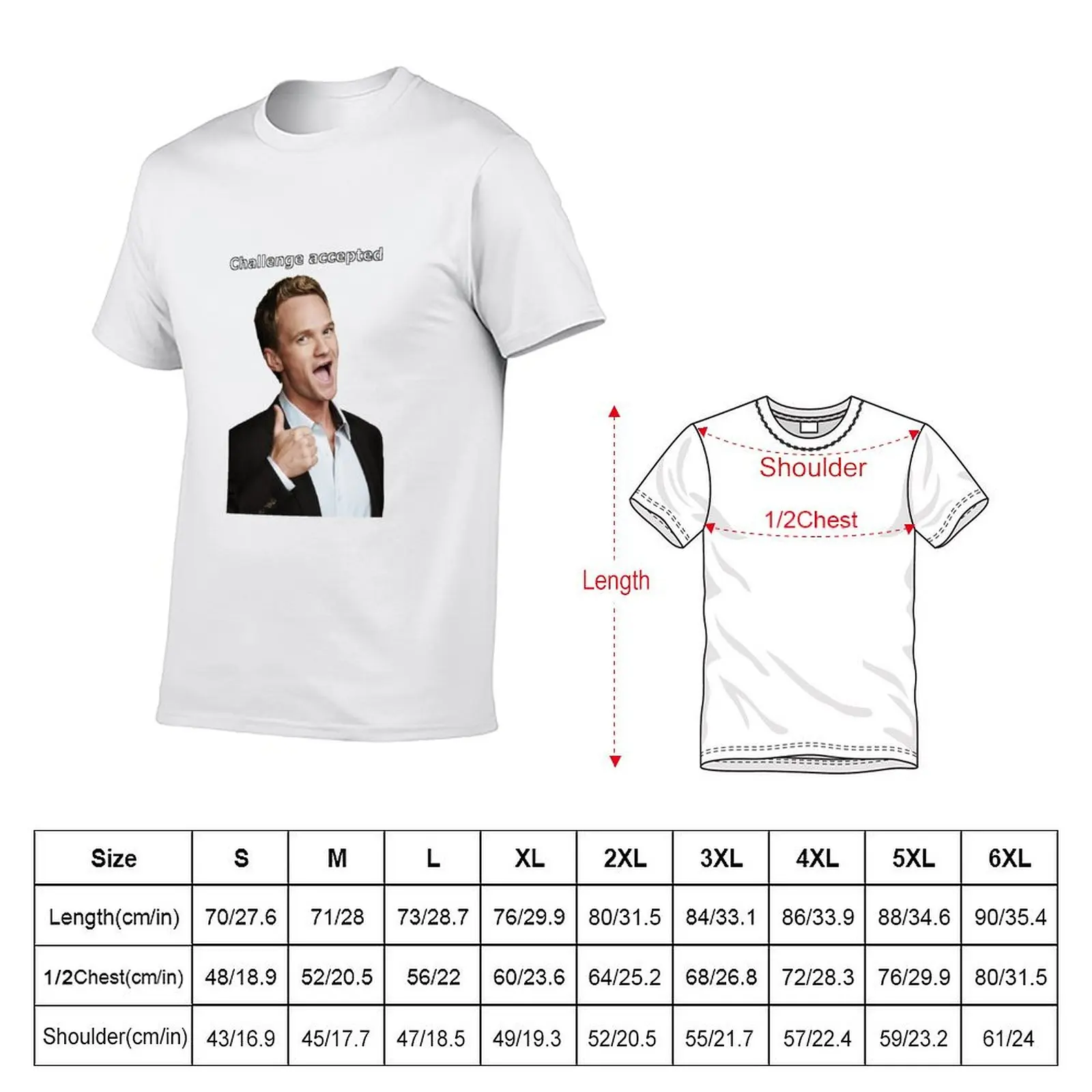 Фото Футболка Barney Stinson Challenge Accepted, прочная повседневная рабочая футболка №2