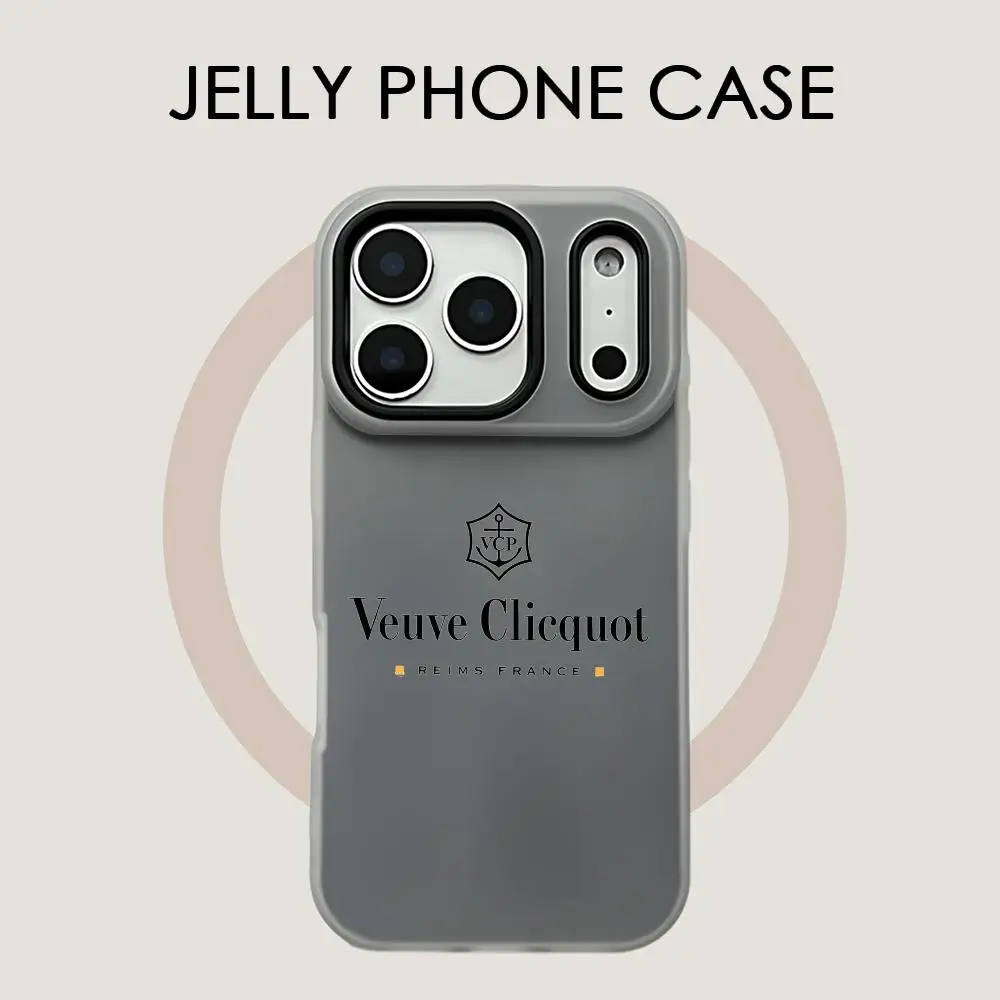 Фото Роскошный чехол V-Veuve Clicquot для iPhone 17 16 15 14 13 12 11 Pro Max Plus Mini, прозрачный, противоударный, мягкий, с эффектом желе №2