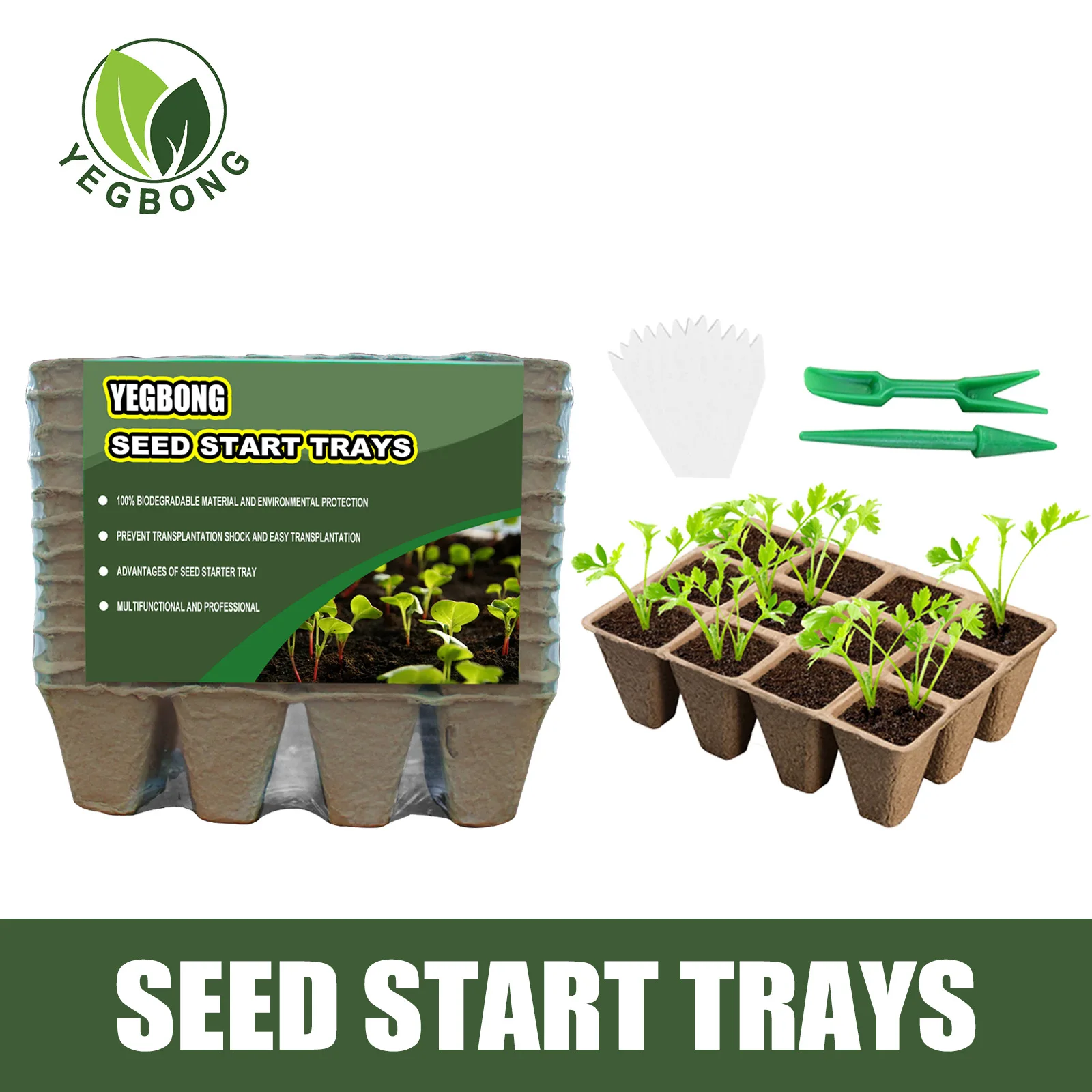 

Pulp Seedling Pot Nursery Cup Single-grid Paper Flower 12 Grid Rganic Biodegradable Tray Plant Gardening Pots Free Shipping
