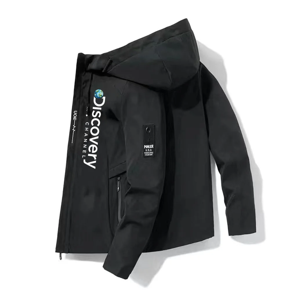 

2023 Discovery Bomber Jacket Men's Outdoor Camping Men's Zipper Hoodie Windproof Jacket Men's Sports Work Jacket