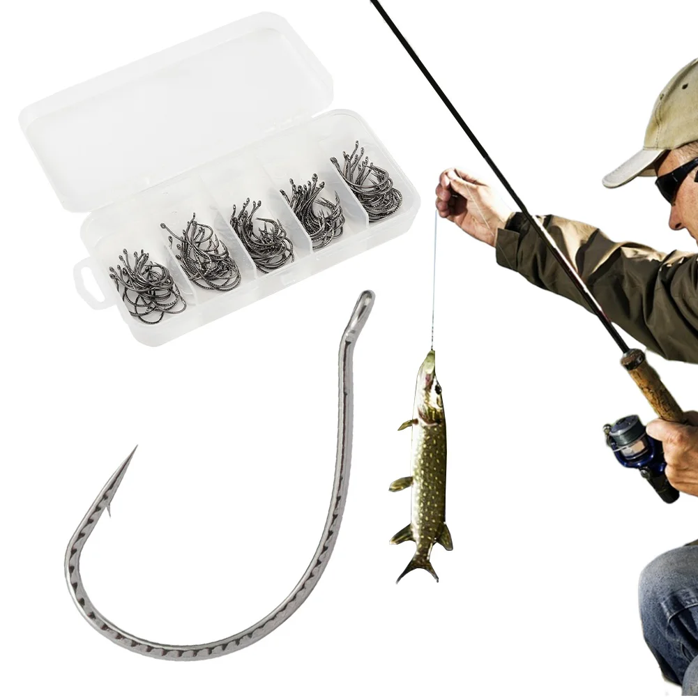 100 шт., набор рыболовных крючков из высокоуглеродистой стали, карповый ...
