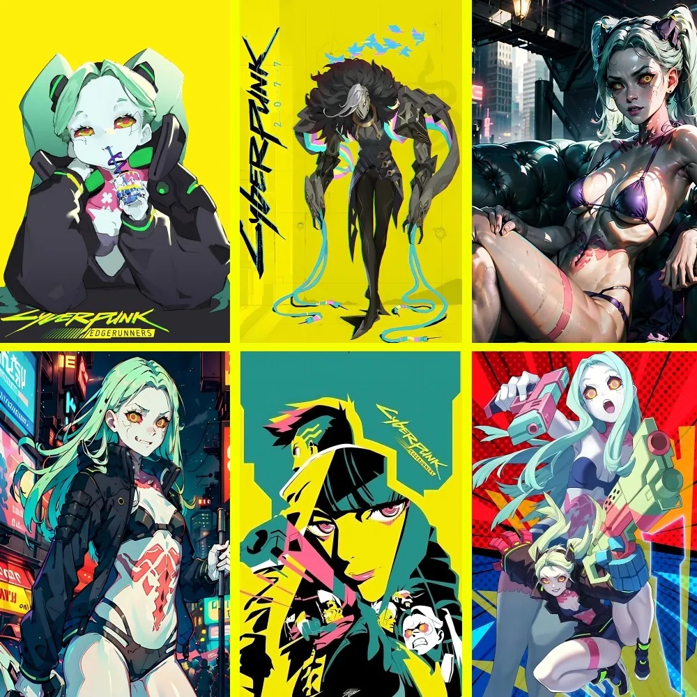C-Cyberpunk Anime E-Edgerunners Poster DIY Kraft Paper Vintage Wall Art Painting Study Stickers Big Szie