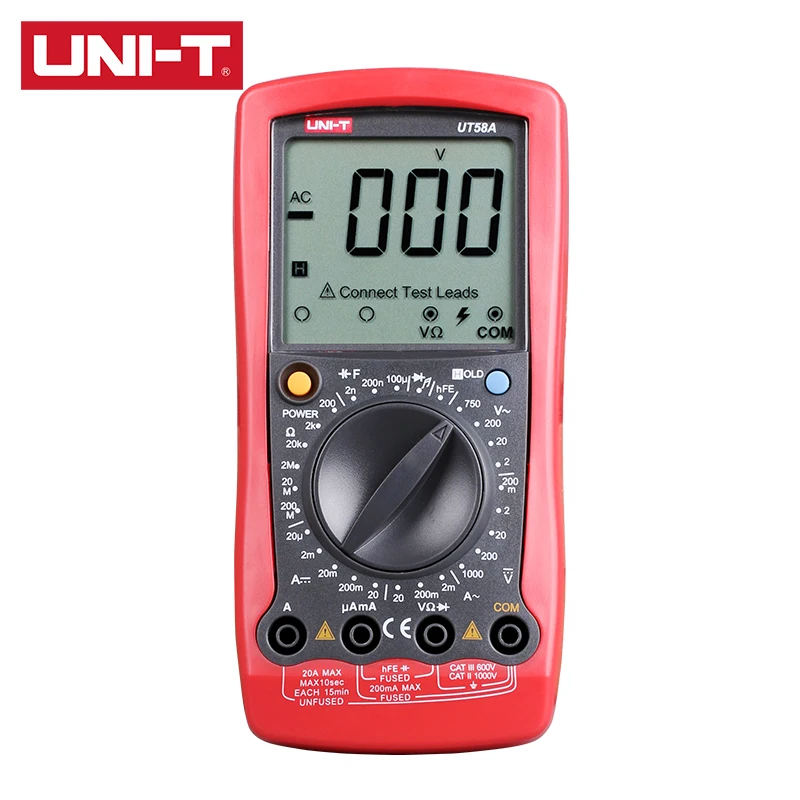 

UNI-T UT58A UT58B UT58C UT58D UT58E General Digital Multimeter Data Hold 2000 Display Count Refresh Rate 2~3 Times/s