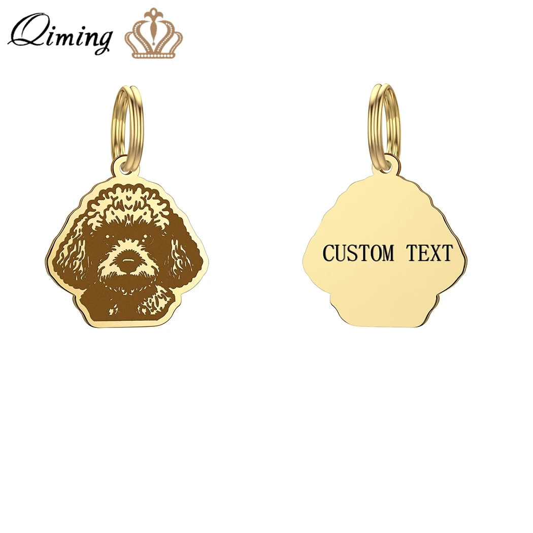 QIMING персонализированный гравированный пудель мультяшный собачий ошейник с