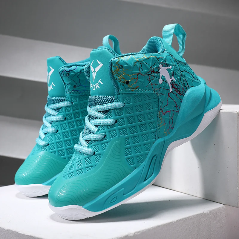 Hot Sale Brand Kids Basketball Shoes Thick Sole Non-slip Boys Sneakers Breathable Child Sports Shoes Boys Basket Trainers Shoes