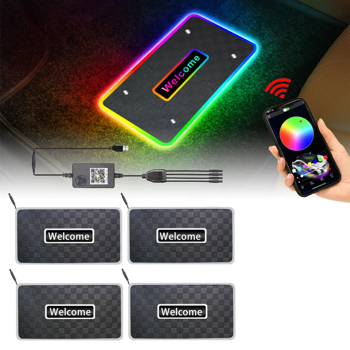 Автомобильная подставка для ног 4 в 1 с пультом ДУ