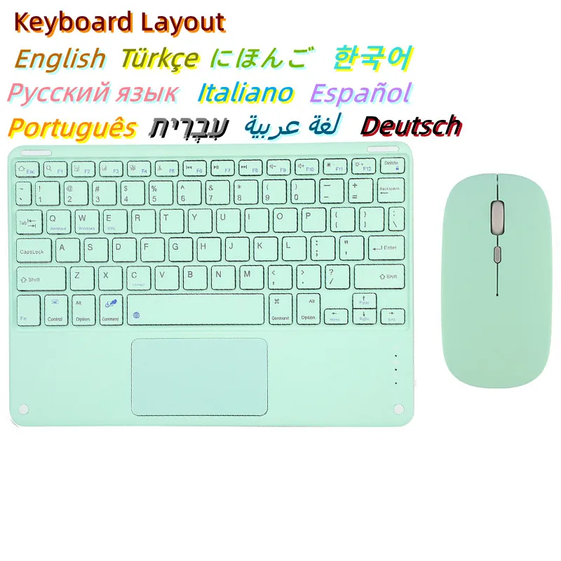

Bluetooth Touchpad Keyboard Mouse Kit Russian Arabic Spanish Wireless Keyboard and Mouse Combos Teclado for iPad Phone Tablet
