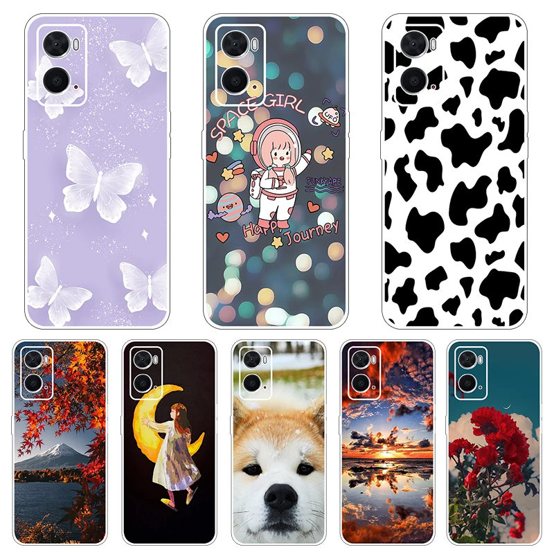 

For Oppo A76 Case Cute Flower Cat Cartoon Back Cover Soft Silicone Phone Case for Oppo A96 A36 OppoA76 A 76 36 96 Fundas Bumper