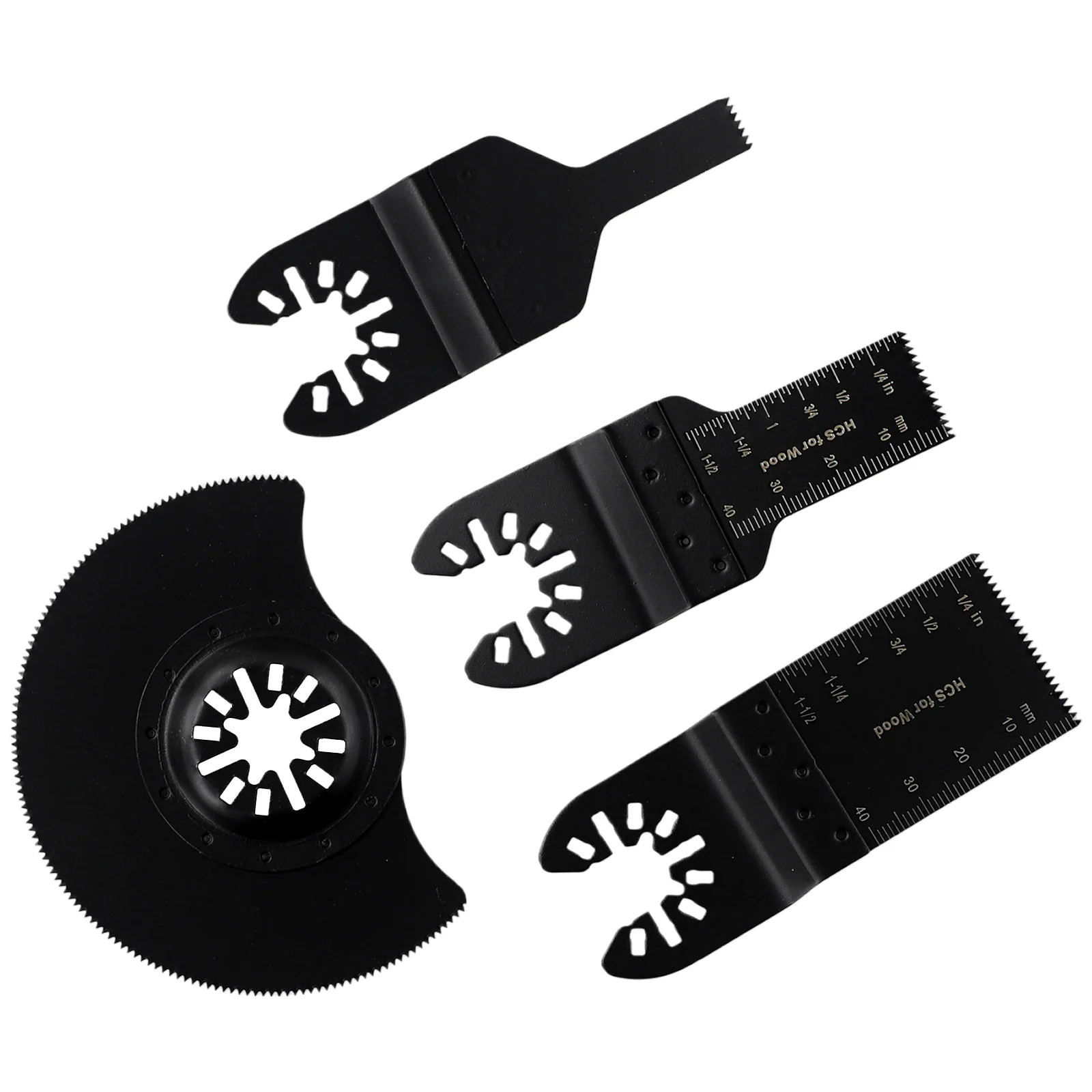 

4pcs Set Oscillating MultiTool Circular Saw Blade Black For Renovator Power Cutting Carbon Steel For Cutting Soft Metal Wood
