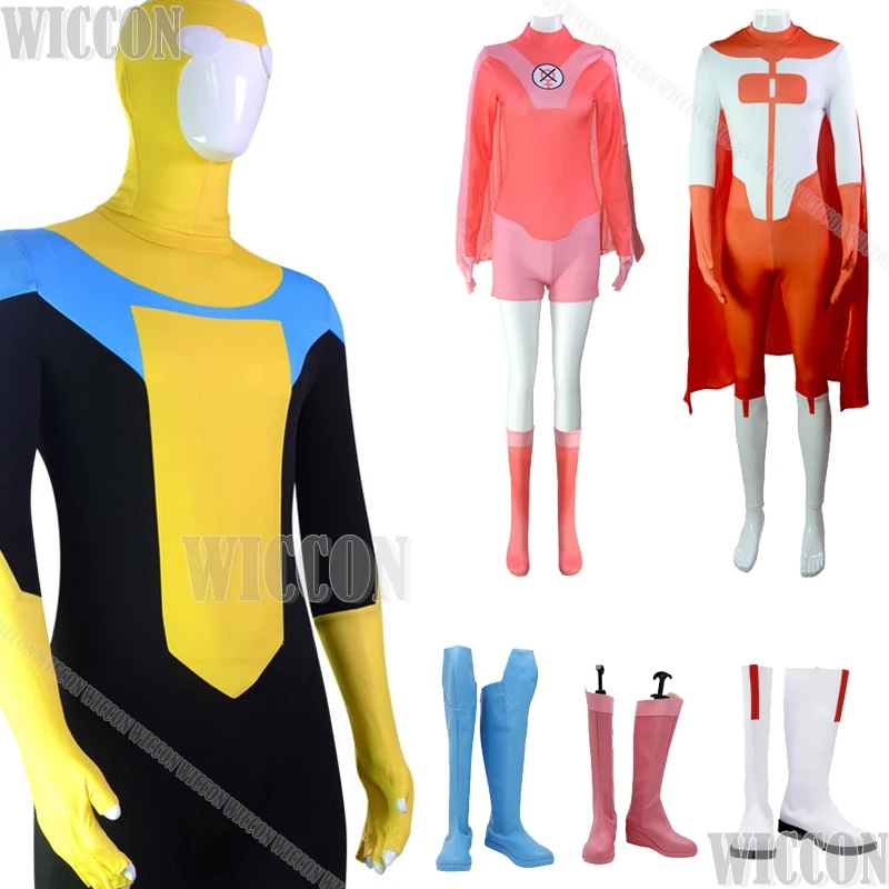 Комбинезон Invincible Mark Grayson плащ супергерой косплей Omni-man Atom Eve аниме боди на Хэллоуин