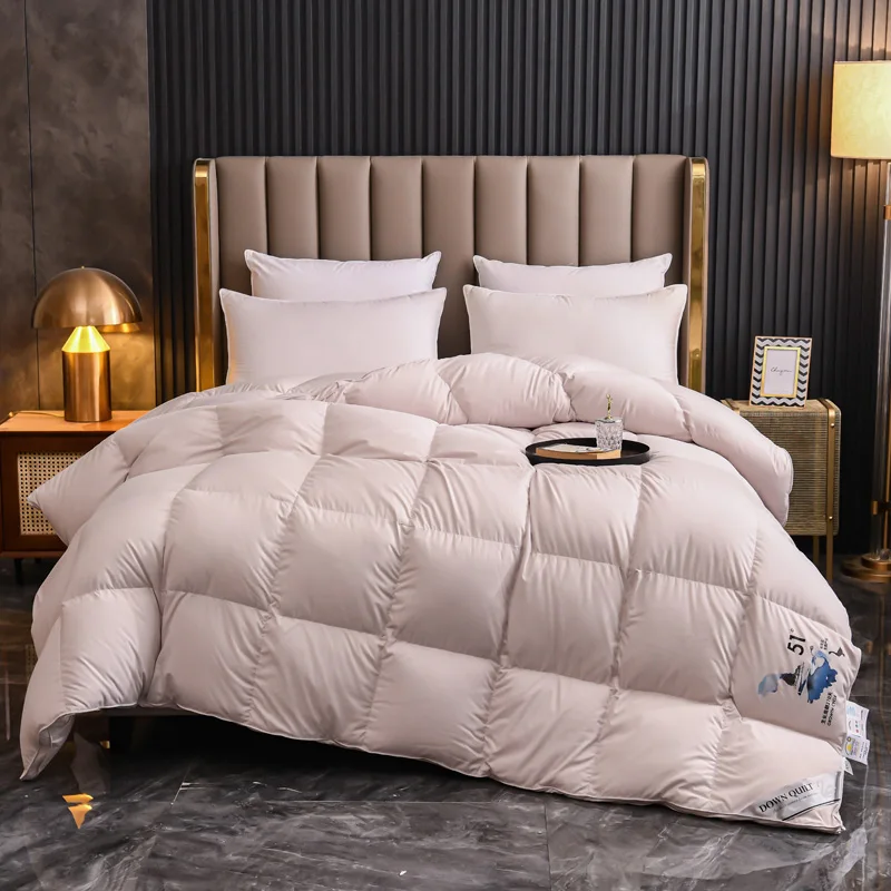 

Comforter Premium Goose Duvet Down Quilt Bedding All Seasons Soft and Comfortable 100% 95 White Goose Down Fill Thick Quilt