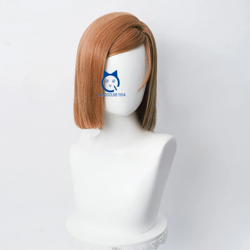 Парик для косплея Kugisakii Nobara 30 см короткие коричневые женские волосы аниме Jujjjutsu
