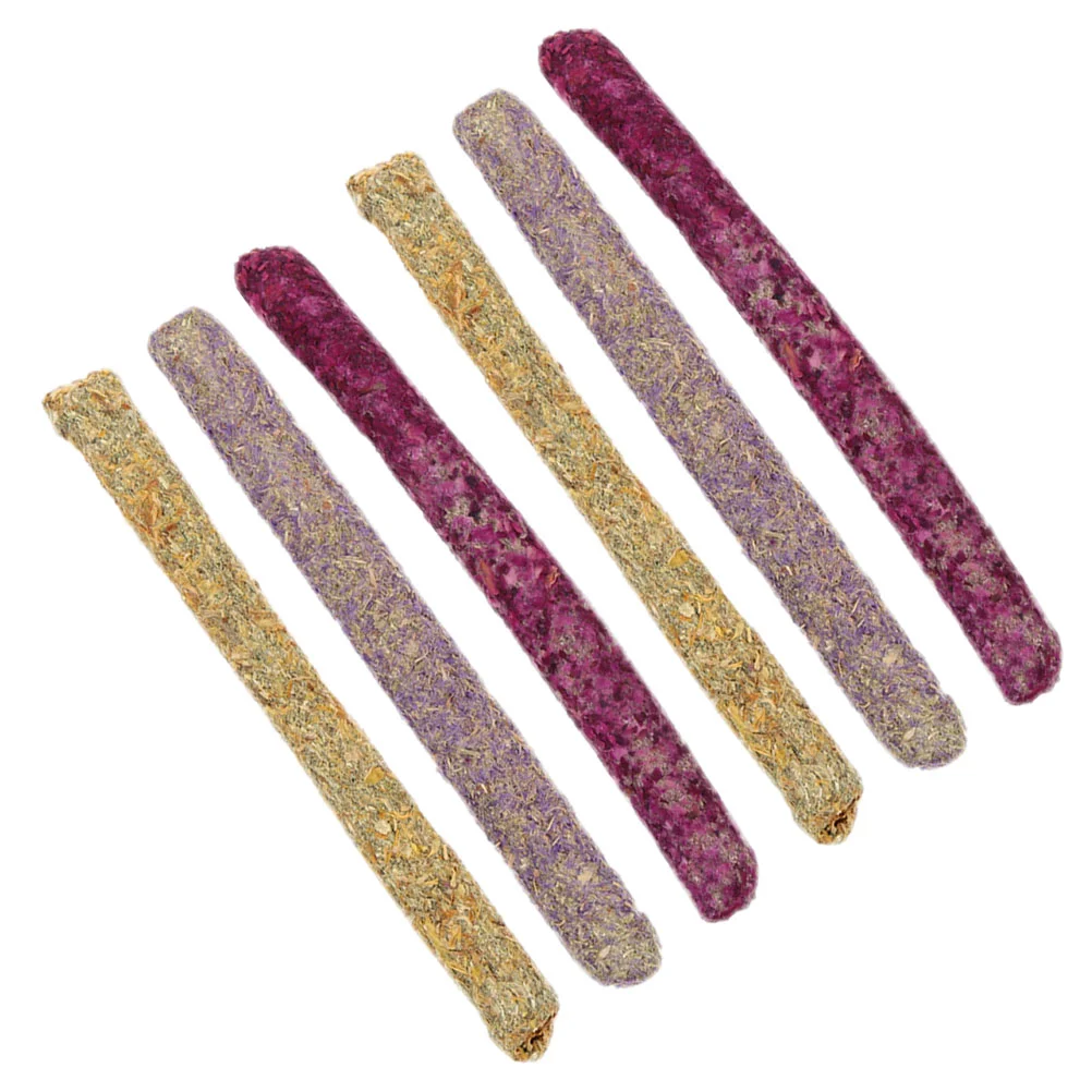 

6pcs Natural Chew Sticks for Rabbit Small Animals Teething Sticks Portable Rabbit Chewing Treats