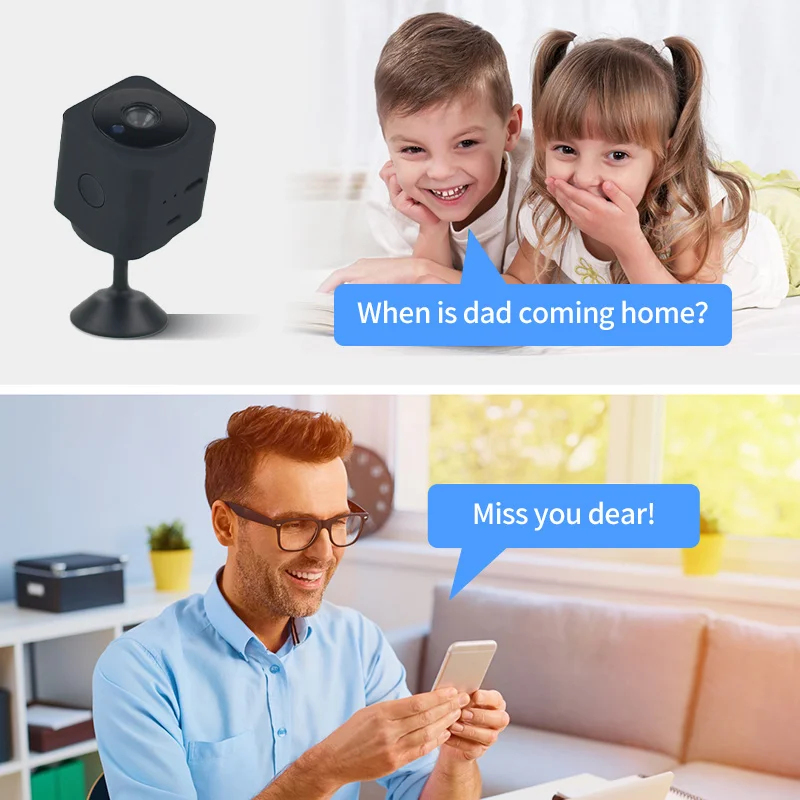Мини-камера Wi-Fi Full HD два канала аудио 5 часов 1080P беспроводная IP-видеокамера
