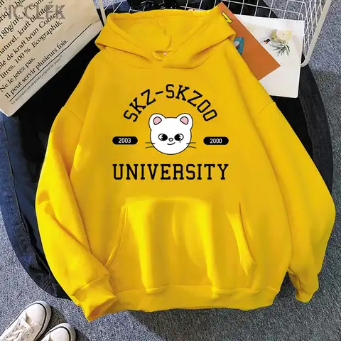 Kawaii Women's Hoodie Kpop Skzoo Stray Children's Graphic Hoodie Men's Winter Warm Street Kpop Fashion Hoodie Women