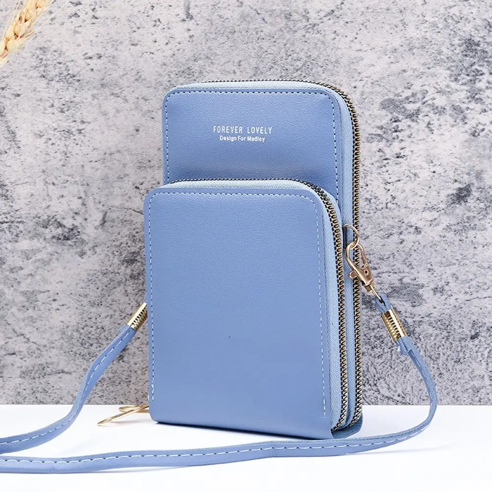Wallet Zipper Letter Card Holder PU Leather Korean Coin Purse Crossbody Bag Women Shoulder Bag Touch Screen Phone Bag
