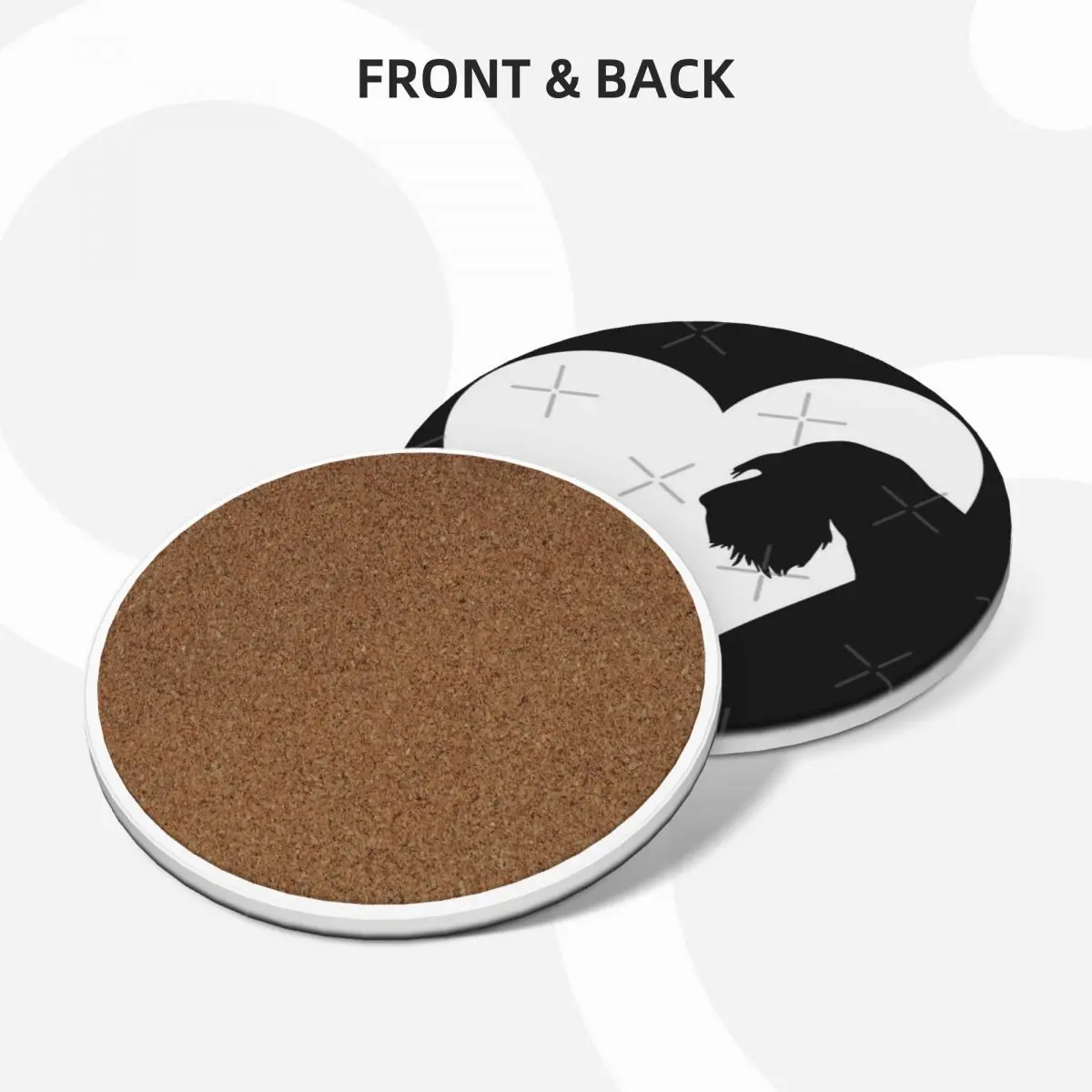 Керамические подставки Сердце гигантского шнауцера (4 шт.)