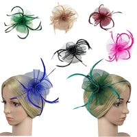 elegant net flower feather looped headband alice band fascinator ladies day wedding royal ascot