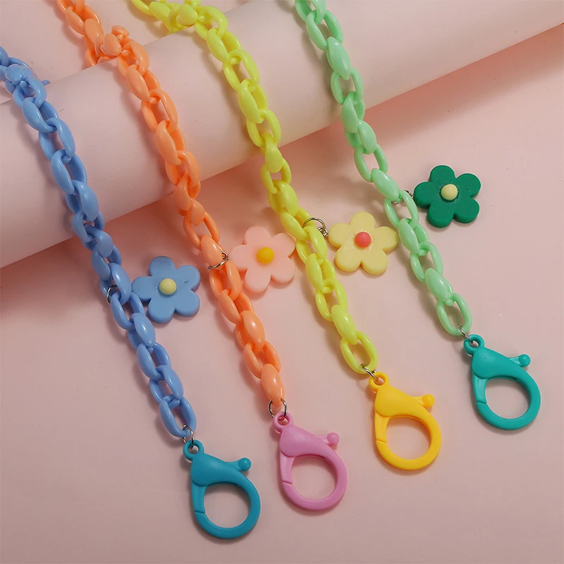 

Sweet Acrylic Eyeglasses Chain For Children Anti-lost Flower Charm Face Mask Sunglasses Reading Glasses Lanyard Holder Strap