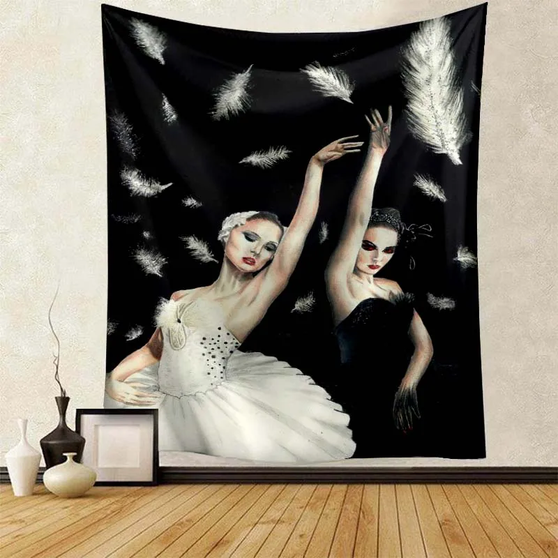 

Гобелен с рисунком балерины, настенный домашний декор, гобелены с рисунком, художественный постер для спальни, гостиной