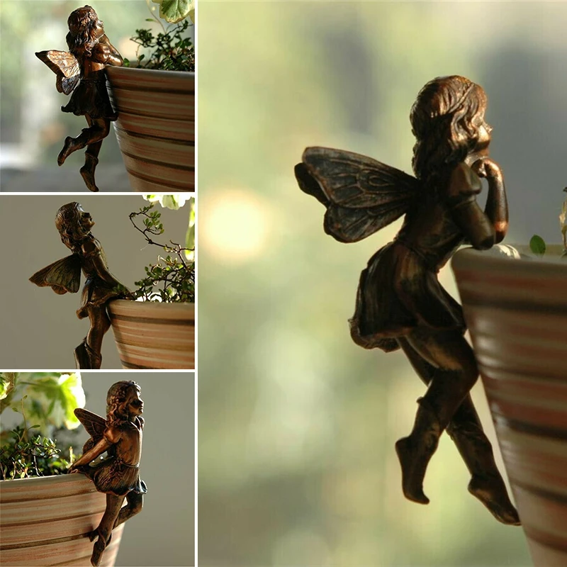 

Мини-подвесная чашка для девочки, украшение из смолы, сказочный ангел, комбинированная корзина для цветов, края, декор для сада, дизайн, украшения для сада, горшка