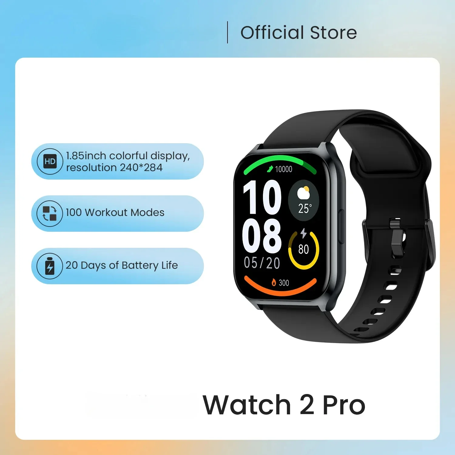 

Watch 2 Pro (LS02 Pro) Smartwatch 1.85inch Large Display 100 Workout Modes Smart Watch for Men Heart Rate Monitoring for HAYLOU