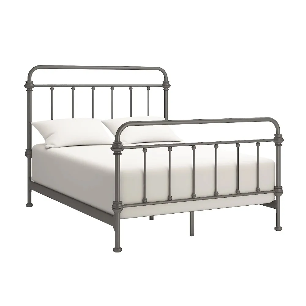 

82.25 X 58.50 X 51.60 Inches Nottingham Metal Full Bed, Frost Grey Bedroom Furniture