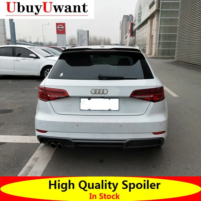 Painted Deflector Spoiler Tail Rear Wings Primer Color Rear Spoiler For Audi A3 2014 2015 2016 2017 2018 2019