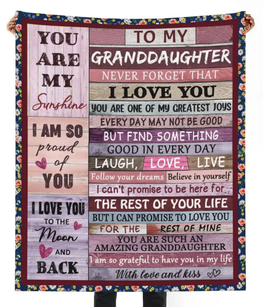 

to Granddaughter Throw Blanket Birthday Gifts Ultra-Soft Micro Fleece Blankets for Bed Couch Travel Beach