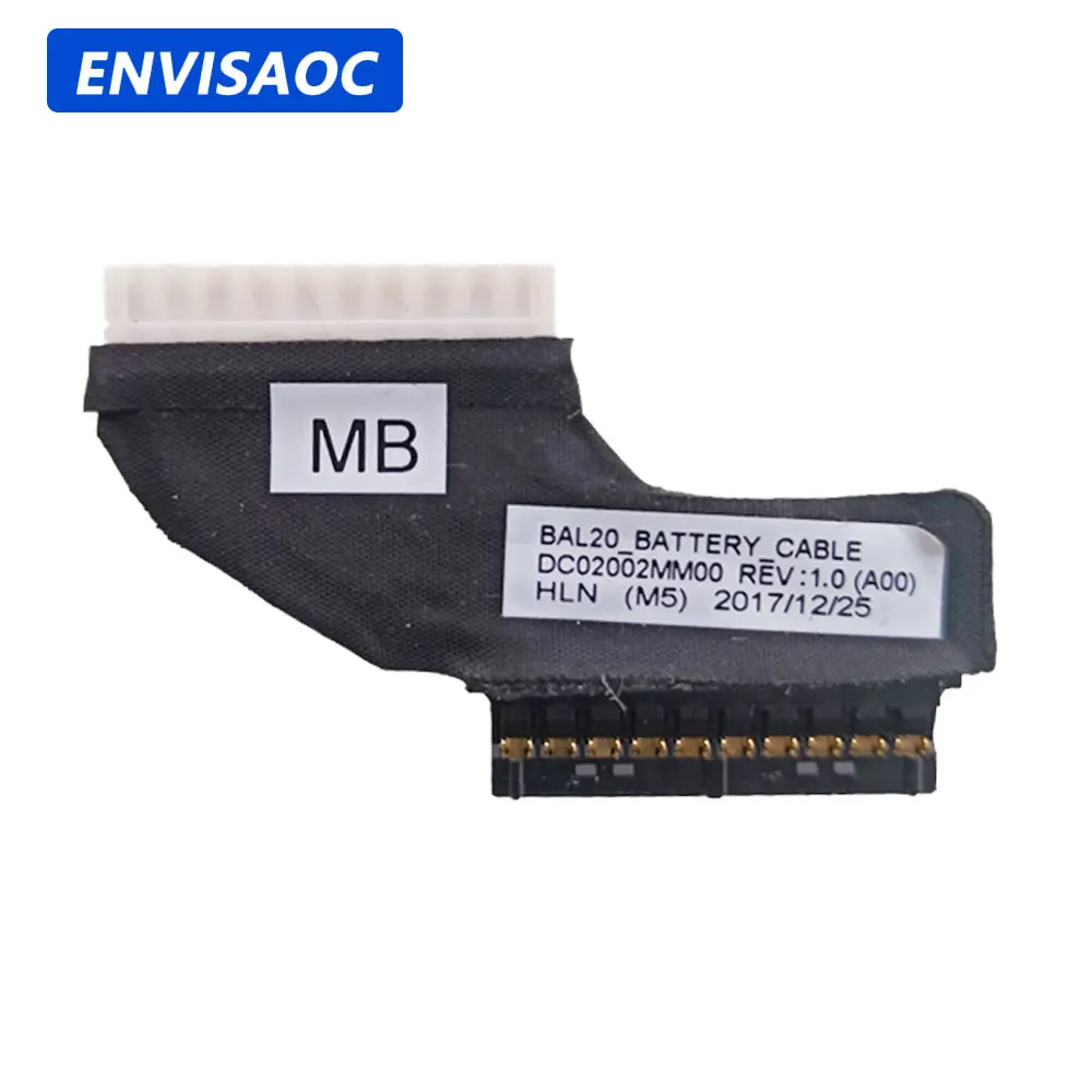 Фото Гибкий кабель для аккумулятора для Dell Inspiron 15 5565 5567 P66F, кабель для аккумулятора ноутбука, соединительный провод для замены 0G0FWX DC02002MM00 №1