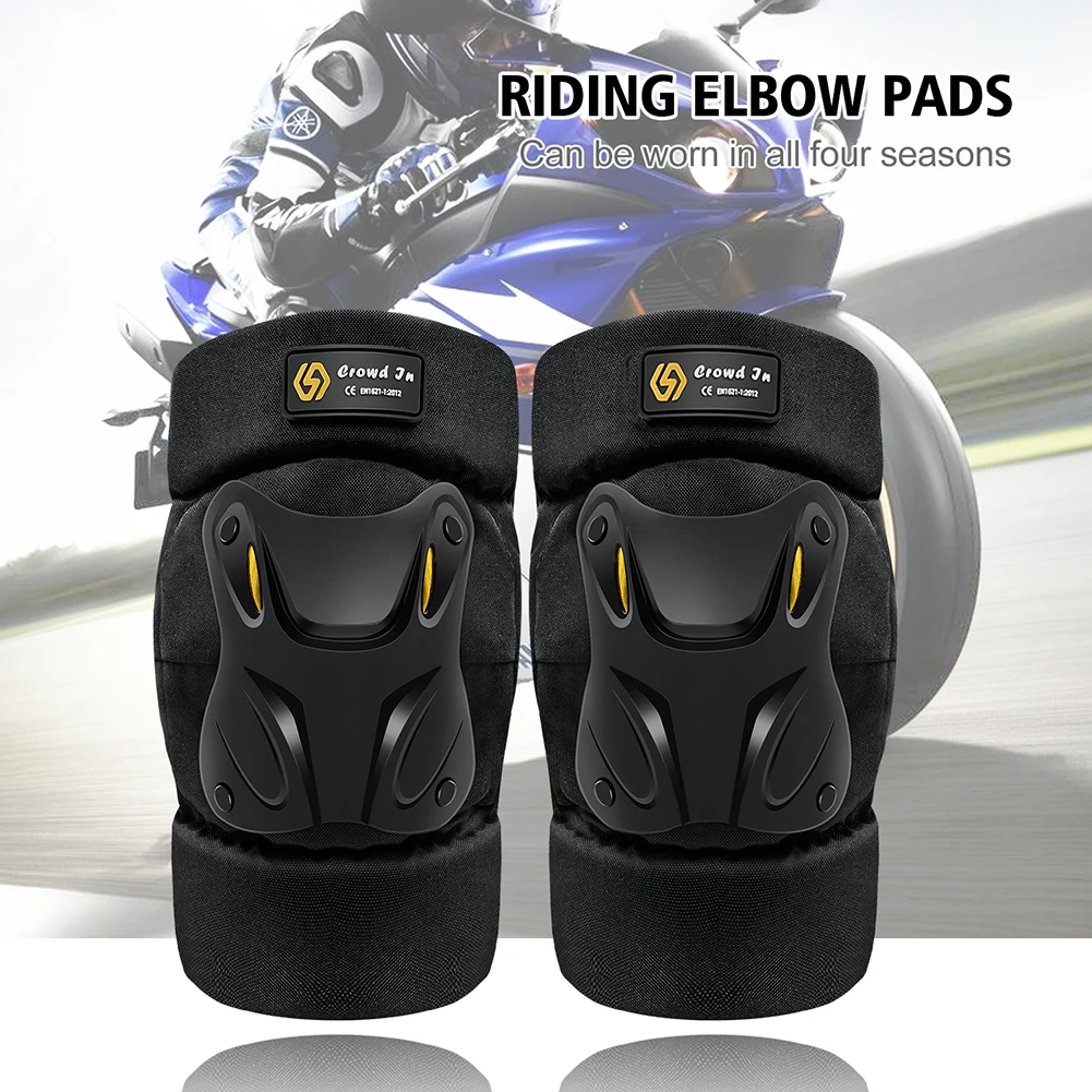 

1 Pair Kneepad Elbow Pads Shock Absorption Keep Warm Riding Elbow Guard Knee Pads with Reflective Strips for Outdoor Sports