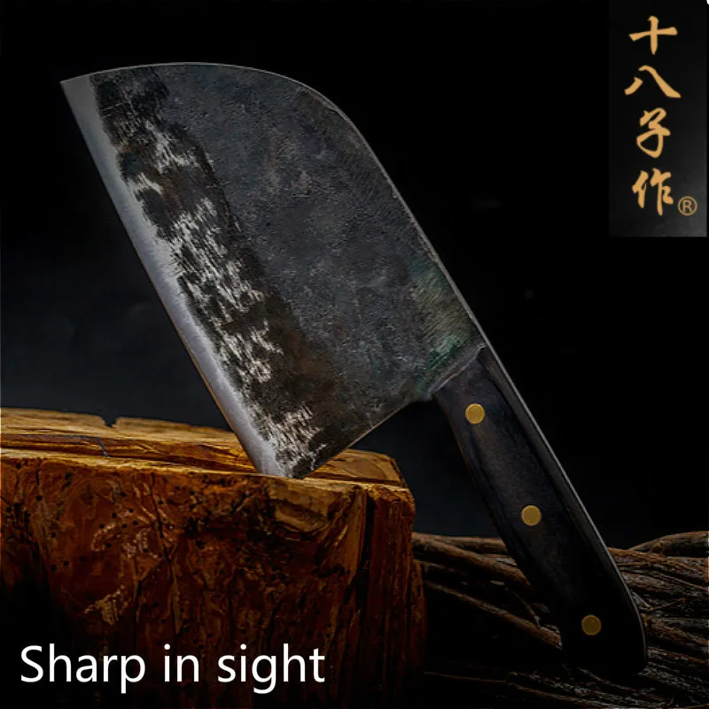 

Нож шеф-повара shaba ZI ZUO Tang ручной работы, кованые высокоуглеродистые Стальные Кухонные ножи, нож для нарезки, широкий нож для мясника