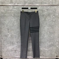tb tnom suit pants autunm mens boutique pants fashio brand trousers for men black 4 bar stripe formal casual wholesale tb pants