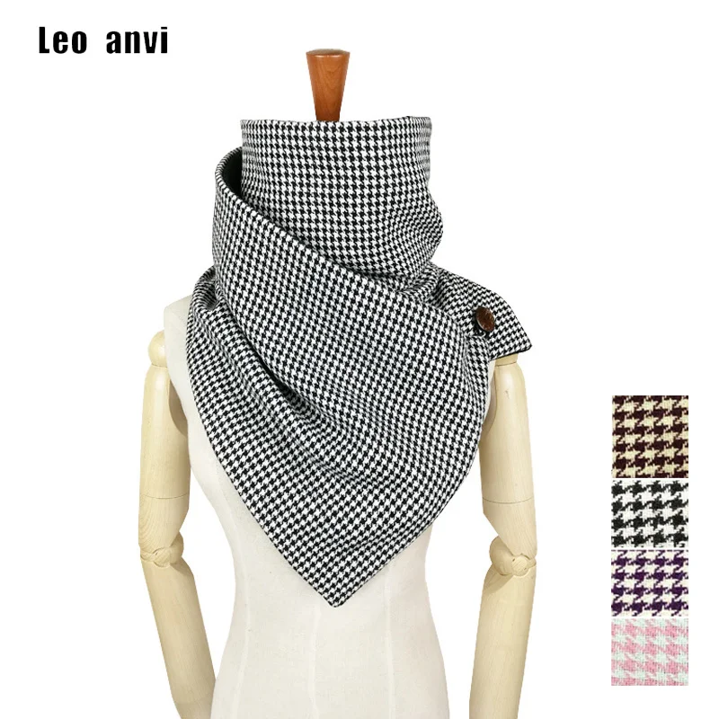 

Leo anvi winter rin scarf women Novelty oundstoot plaid Keep warm infinity scarf men tube luxury brand sawls and scarves