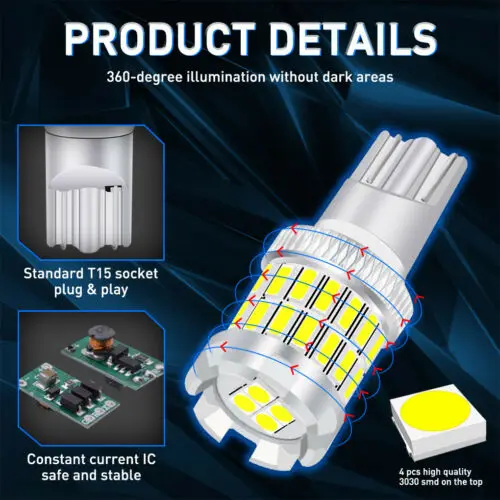 

Winetis 912 921 Bulb Led Back Up Reverse Light For Gmc Canyon 15-19 Super White