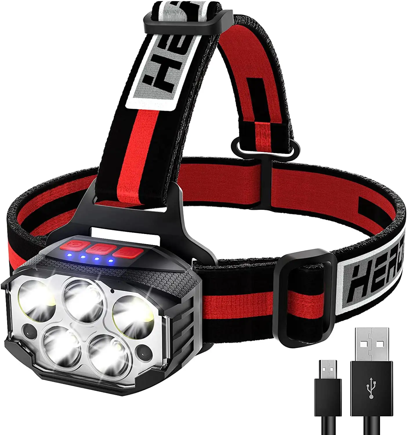 

LED Headlamp Rechargeable, 1100Lumen Bright Motion Sensor lamp Flashlight with Red Light, 12 Modes Waterproof Headlight