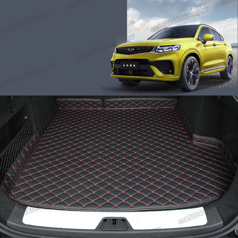 

leather car trunk mat cargo liner rear boot luggage cushion for geely xingyue tugella 2019 2020 2021 2022 2023 KX11 monjaro