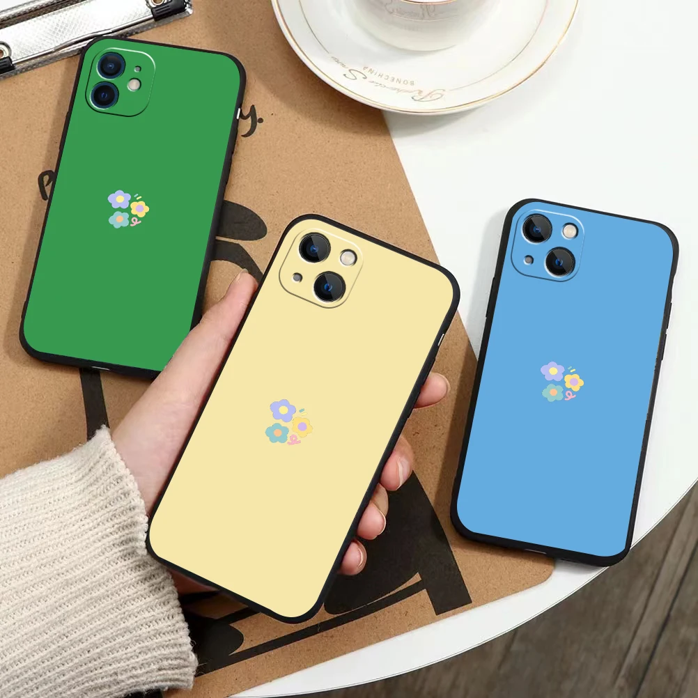 

Cute flower cartoon pattern phone Case For IPhone 13 12 11 Pro Max Mini SE XR X XS Max 8Plus 7plus 6 soft6S New Shell phone Case