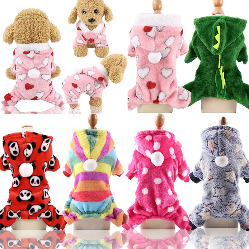 Зимняя одежда для собак мягкий флисовый комбинезон теплые пижамы домашних