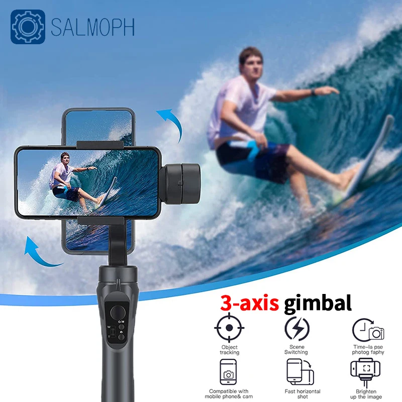 

F6 3-Axis Gimbal Handheld Stabilizer Cellphone Video Record Smartphone Gimbal For GoPro Action Camera Phone Vlog TikTok Live