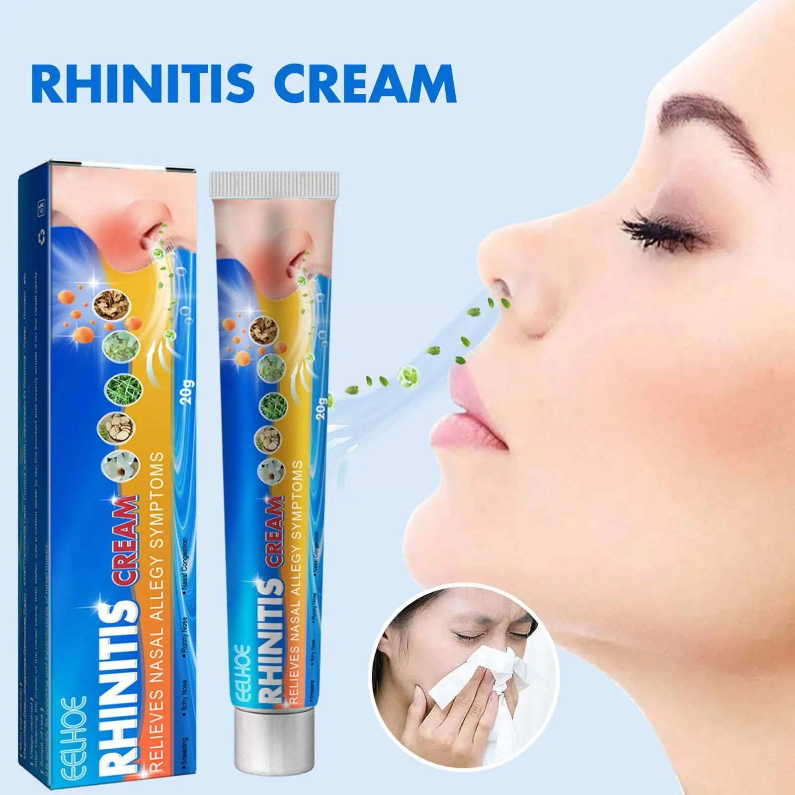 

Крем для носа от ринита и синусита, лечение аллергических заболеваний, медицинский спрей от ринита, травяной зуд от закупорки, 20 г, синусы O9N1