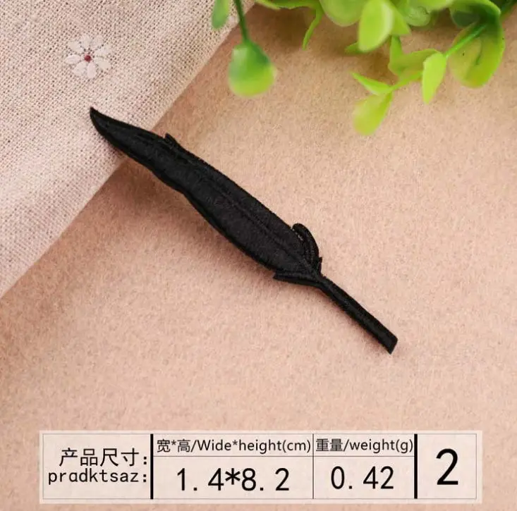 Новое поступление 10 шт. нашивка с вышивкой перьями утюг на популярной сумке для