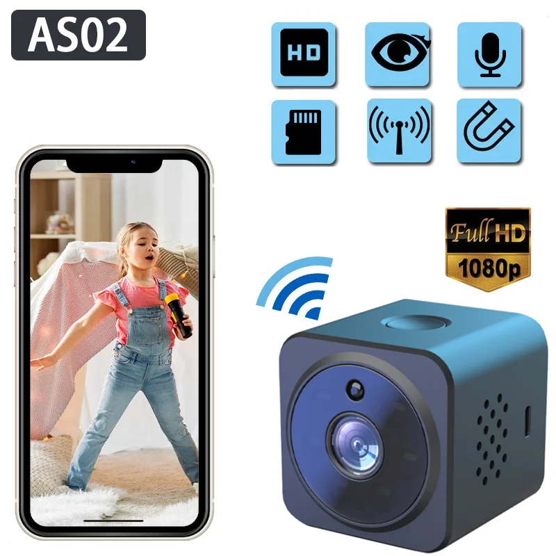 

Миниатюрная Wi-Fi IP-камера с встроенным аккумулятором, 1080P HD, беспроводная Wi-Fi домашняя микро-камера видеонаблюдения, камера ночного видения, д...